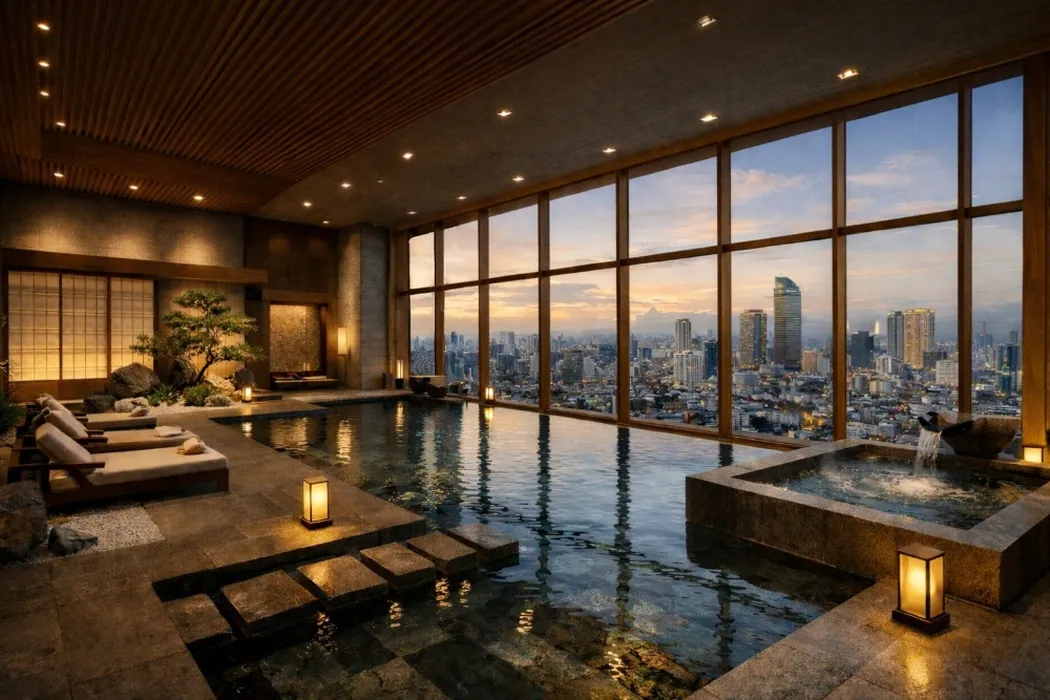 G.A.T.O Tower — Japanese onsen and wellness zone (render)