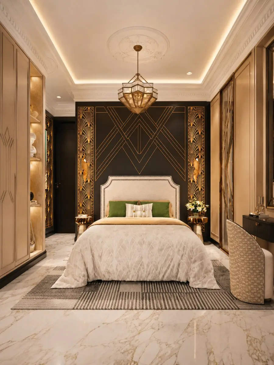 The Gatsby Residence — art-deco bedroom