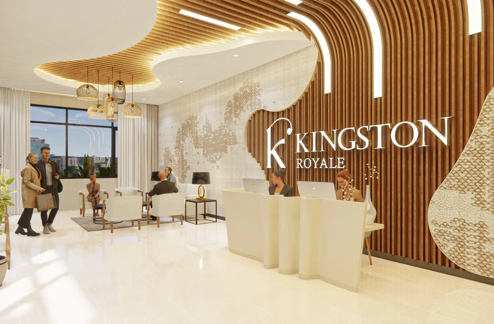 Kingston Royale — lobby with reception (render)