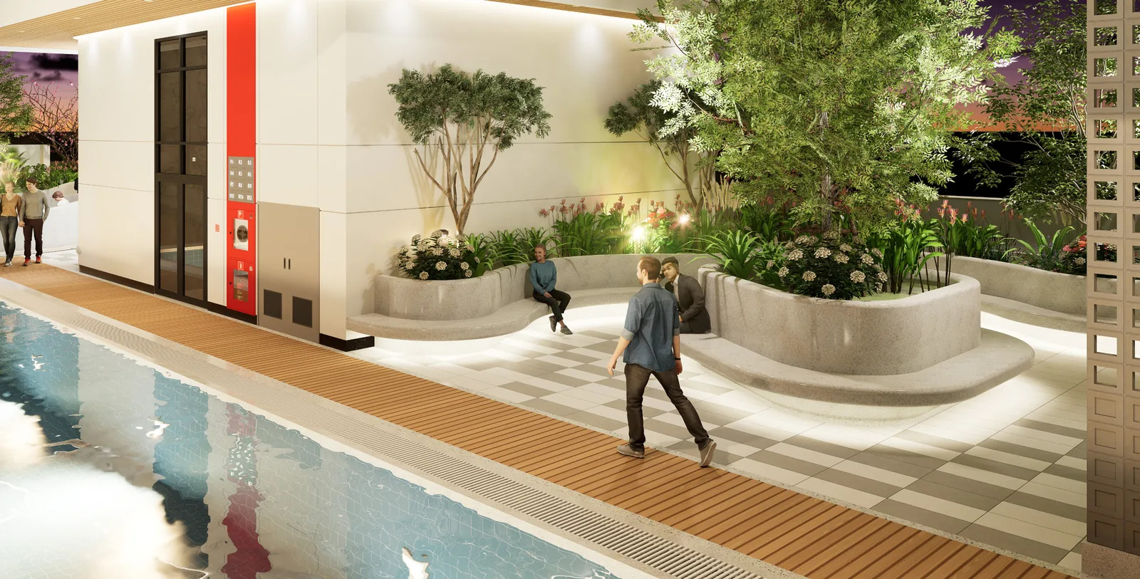 Kingston Royale — pool and lounge area (render)