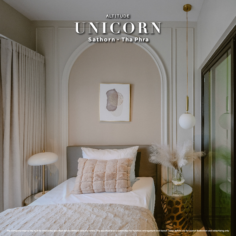 Bedroom at Altitude Unicorn Sathorn–Tha Phra, Bangkok