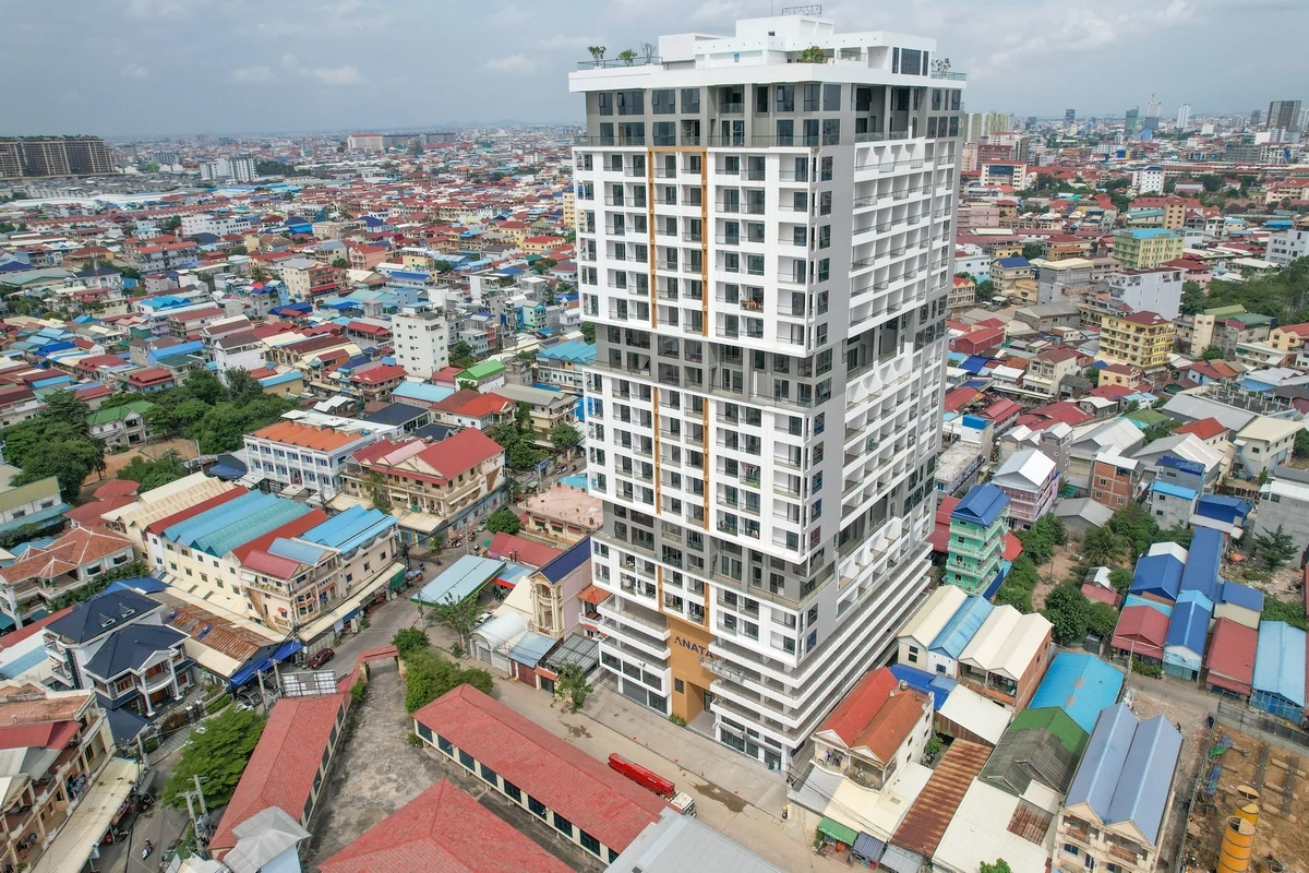 Completed Anata Residence tower in Stueng Mean Chey, Phnom Penh