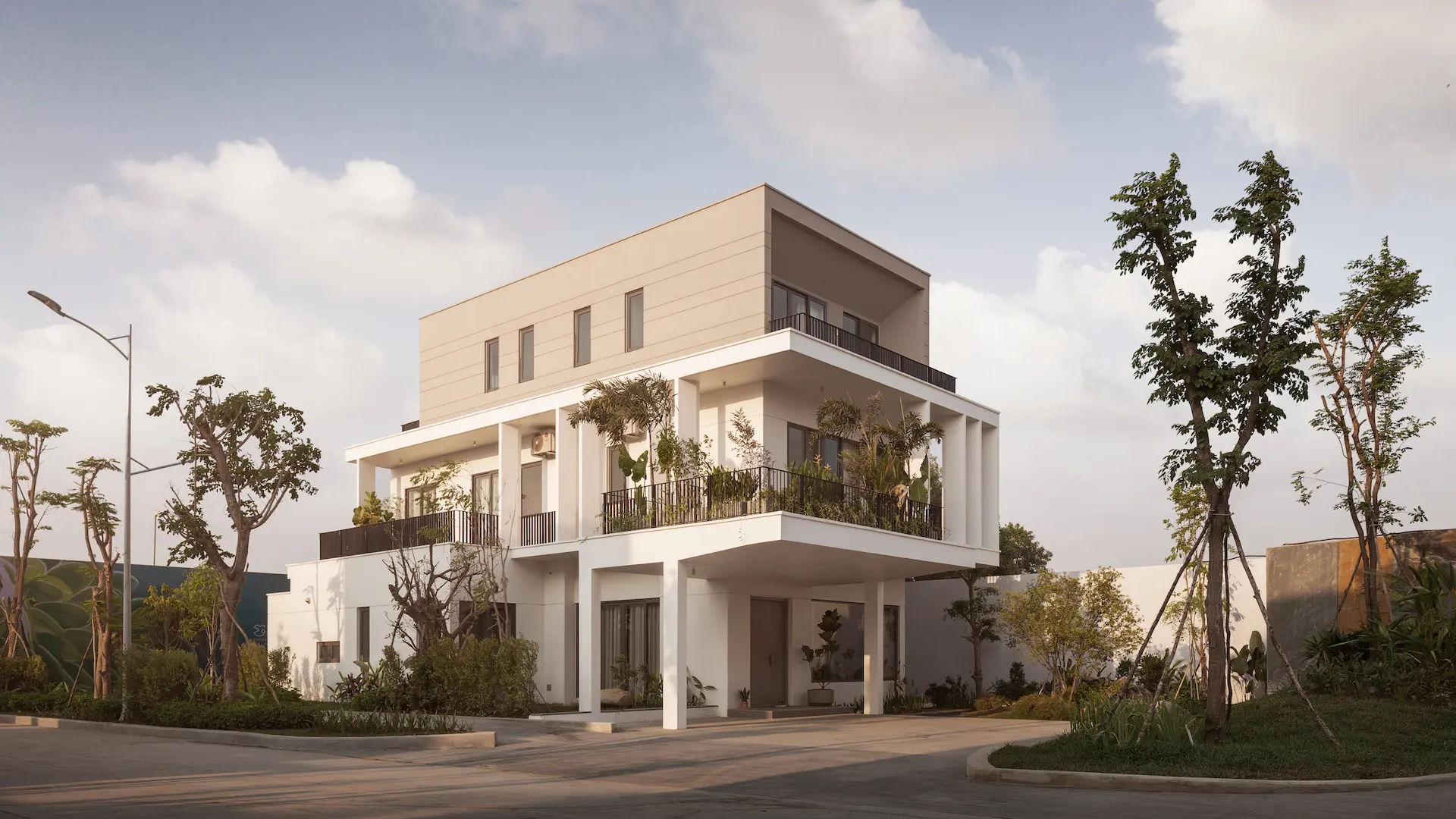 Completed Borey Chankiri villa in a landscaped low-rise community, Phnom Penh