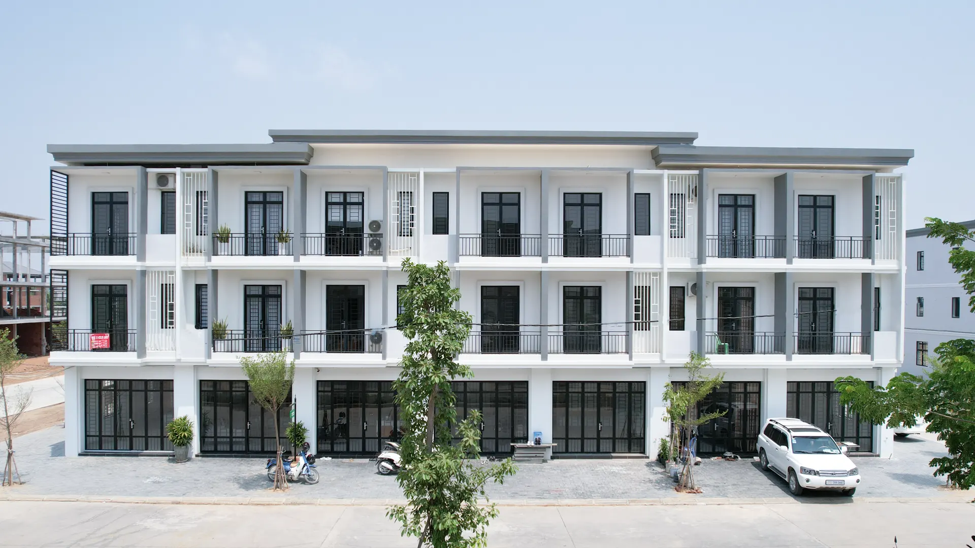 Completed Borey Ty Leang shophouses in Dangkao, Phnom Penh