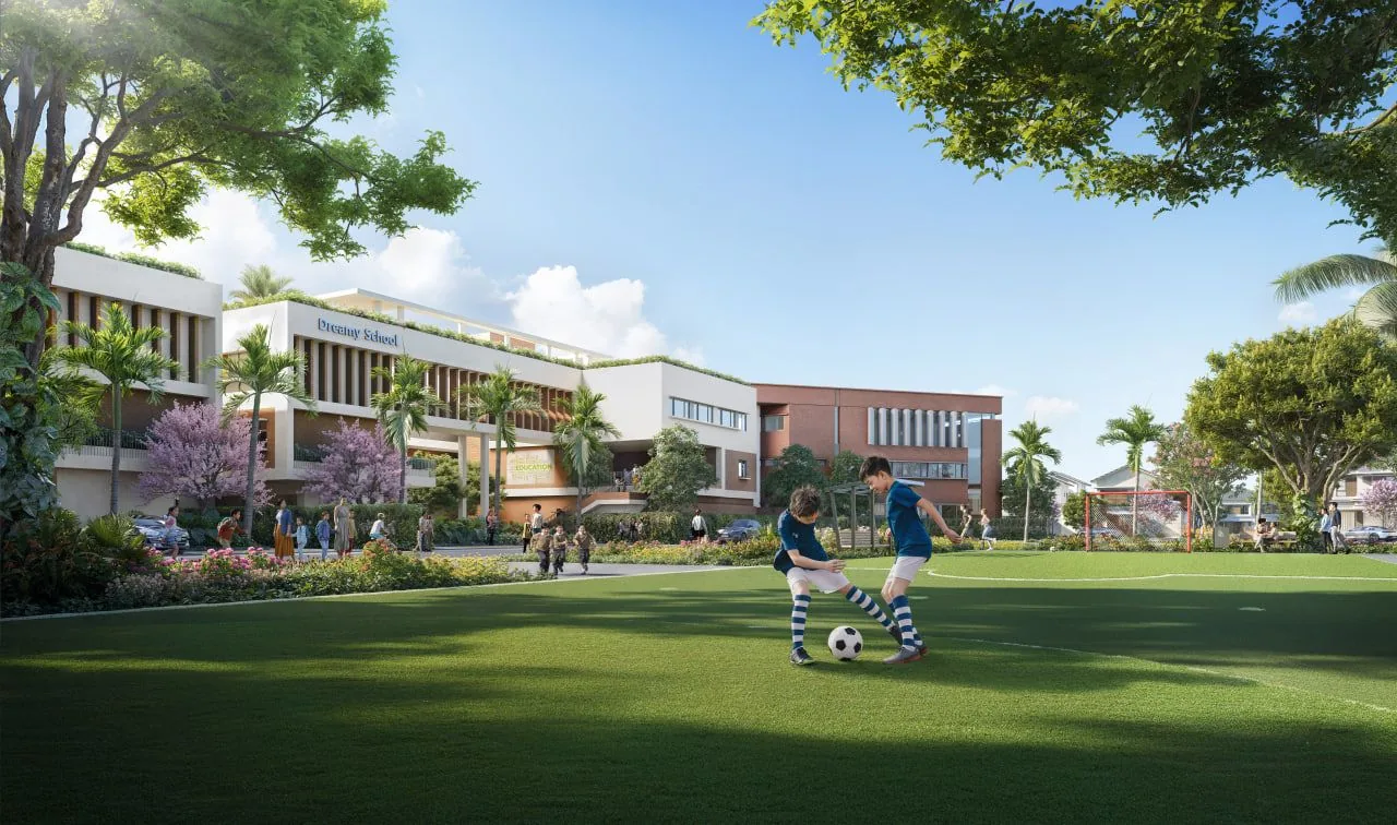 Render of the entrance and low-rise residential area at DreamVille Siem Reap — 3