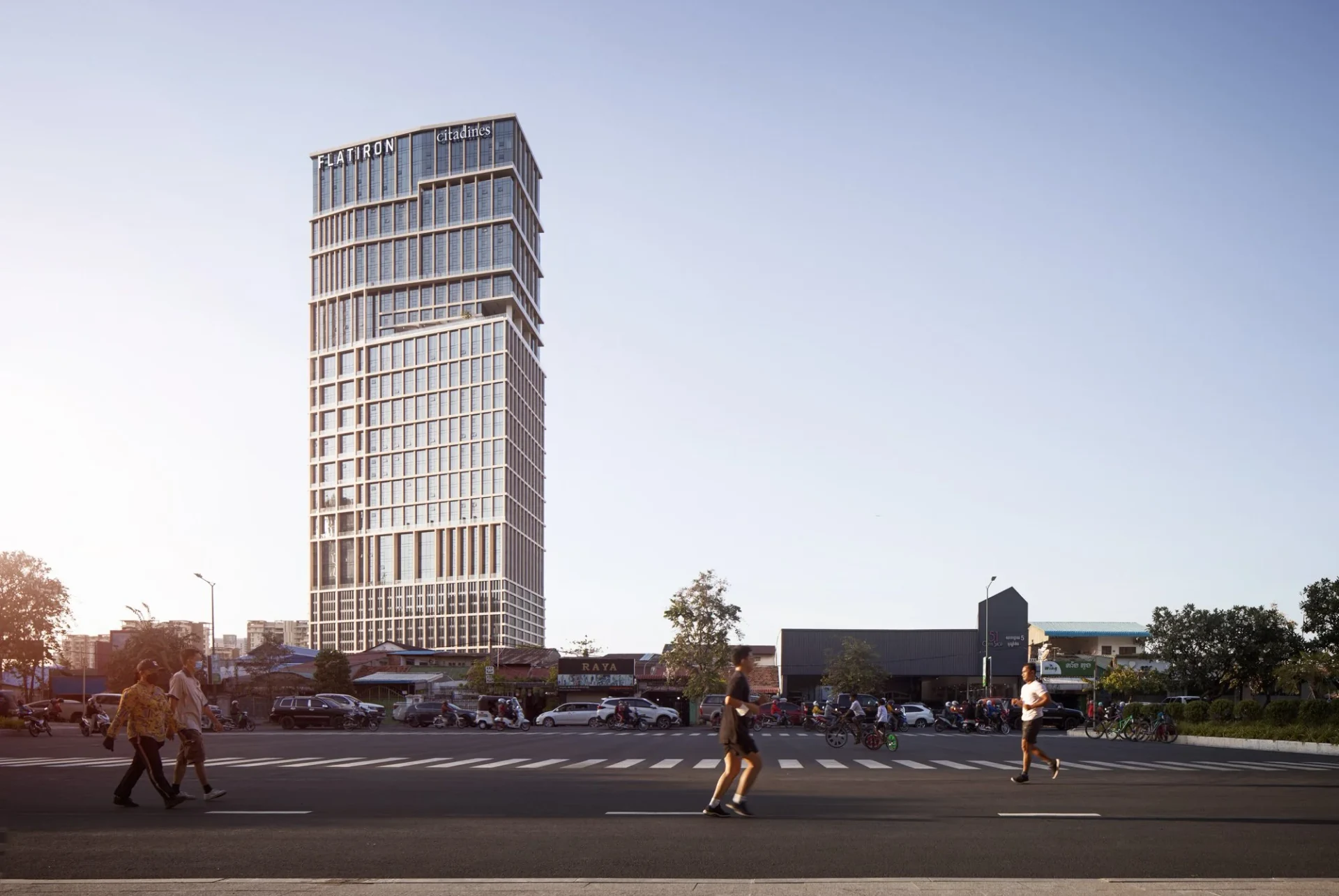 Completed Flatiron by Meridian tower in Phnom Penh City Center, Phnom Penh