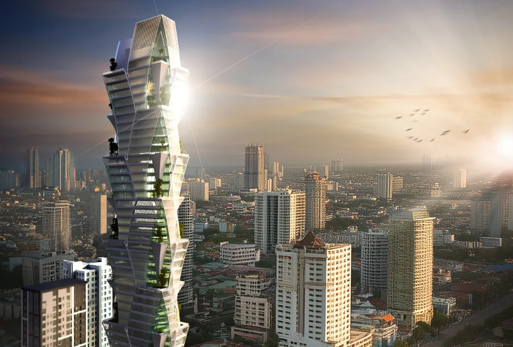 Render of G.A.T.O Tower on Norodom Boulevard in Phnom Penh