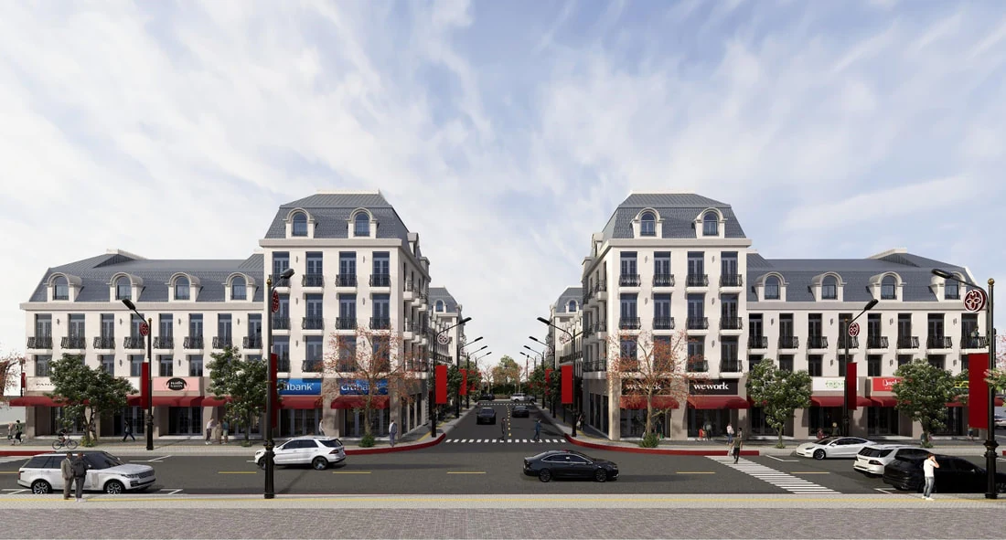 La Maison Plaza low-rise mixed-use shophouse precinct in Russey Keo, Phnom Penh
