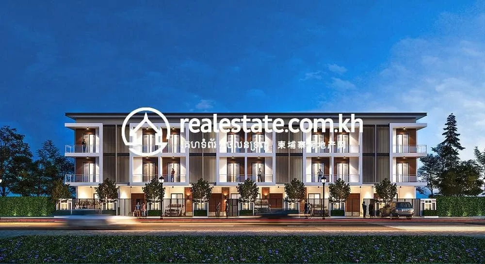 La Palm Residences, completed row-house façade in Dangkao, Phnom Penh — 14