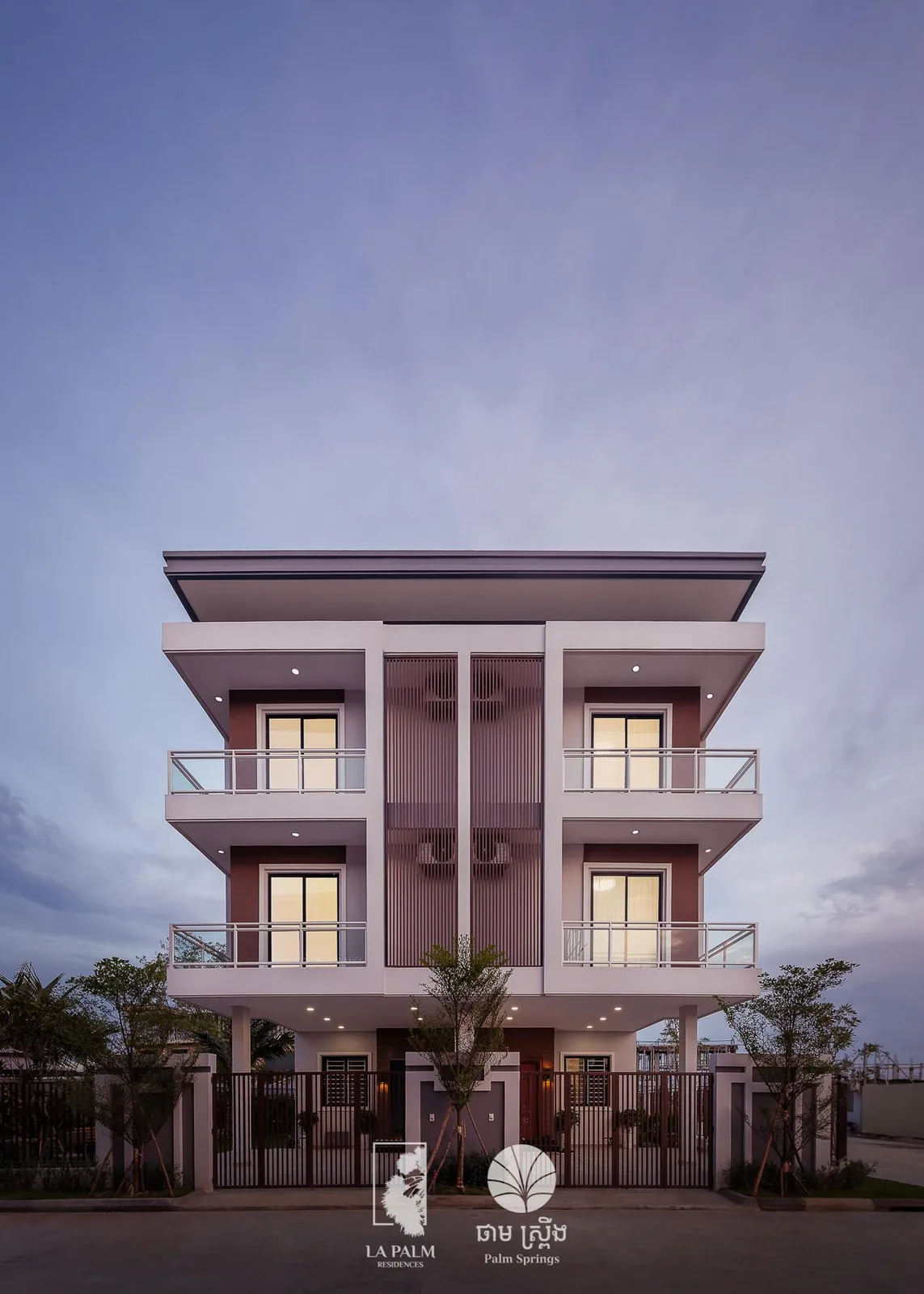 La Palm Residences, completed row-house façade in Dangkao, Phnom Penh — 25