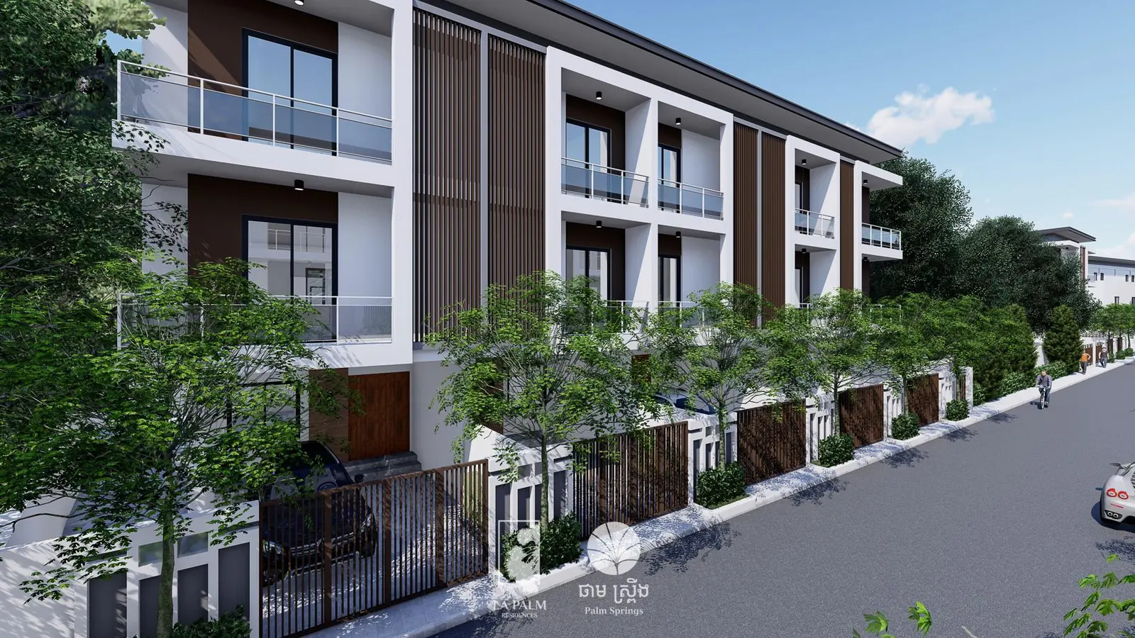 La Palm Residences, completed row-house façade in Dangkao, Phnom Penh — 27
