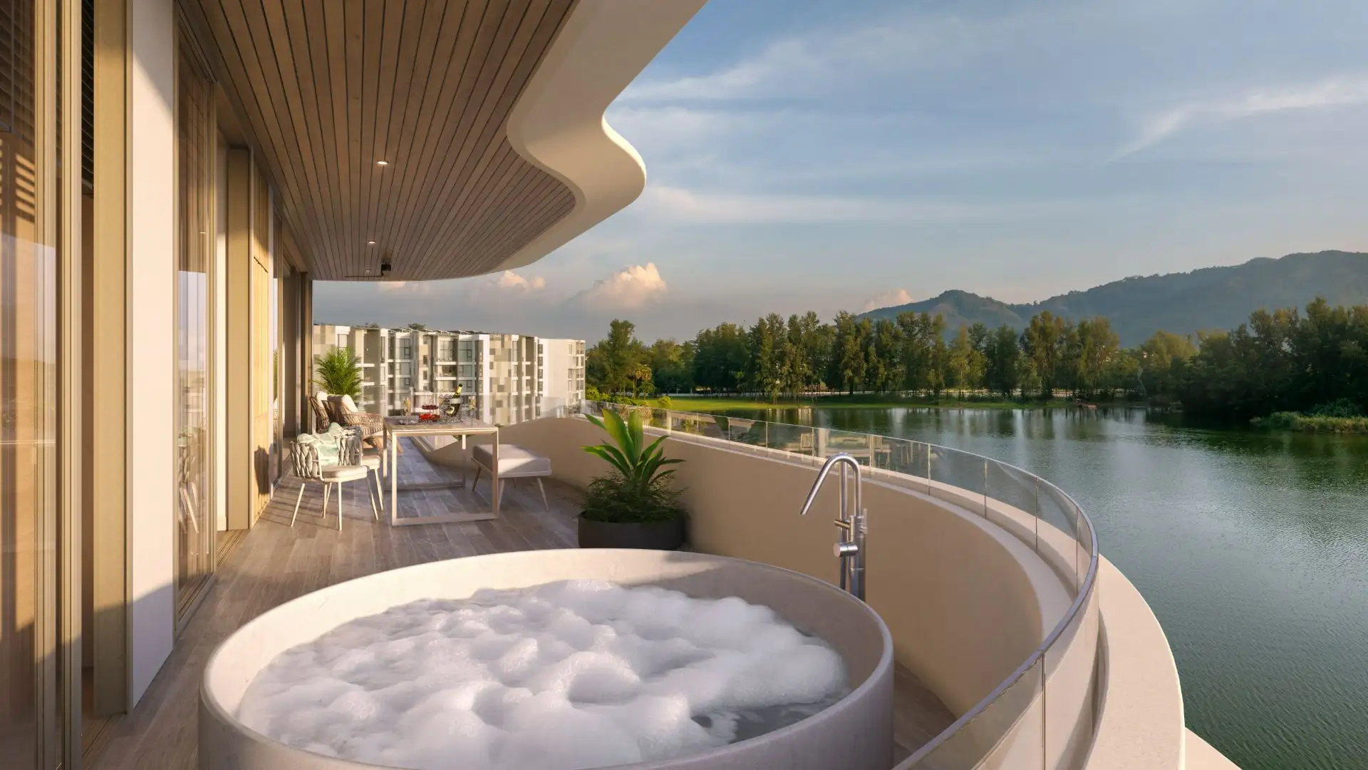 Приватная терраса в Laguna Beach Residences Bayside
