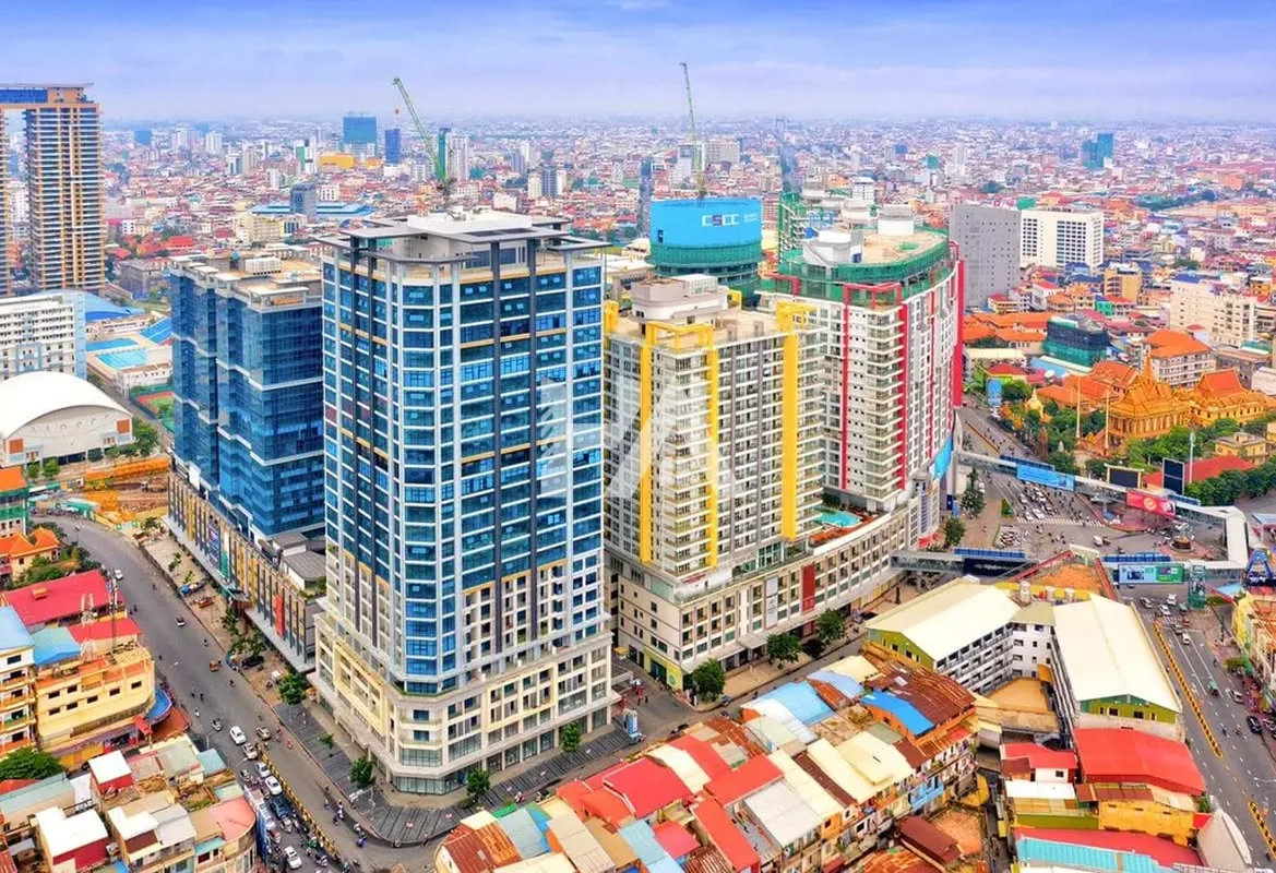 Olympia City residential towers in Phnom Penh