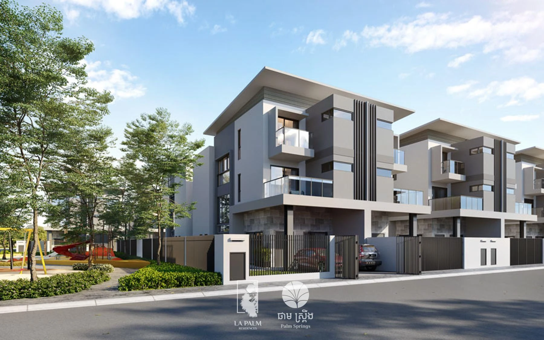 Palm Springs villas and shophouses in Dangkao, Phnom Penh