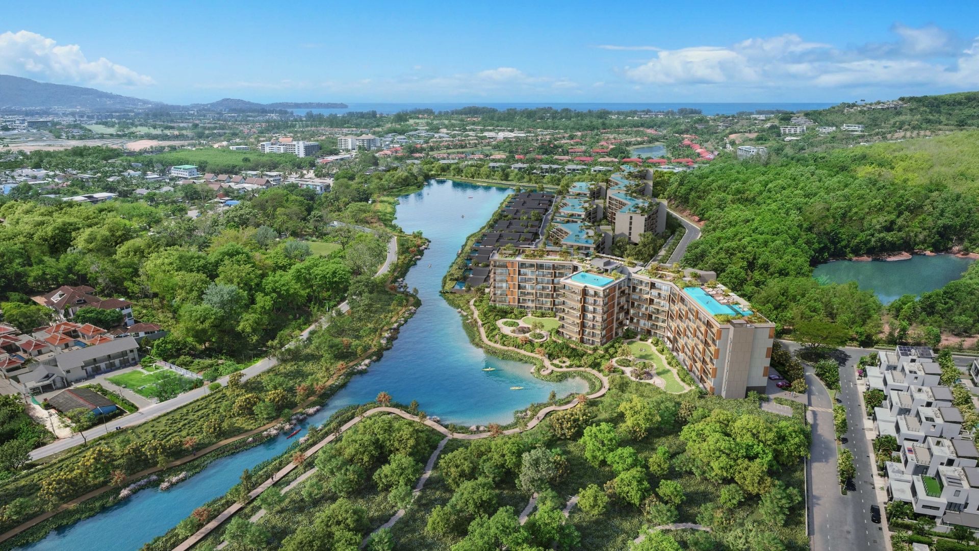 Вид с воздуха на Skypark Elara Lakelands Phuket, Пхукет