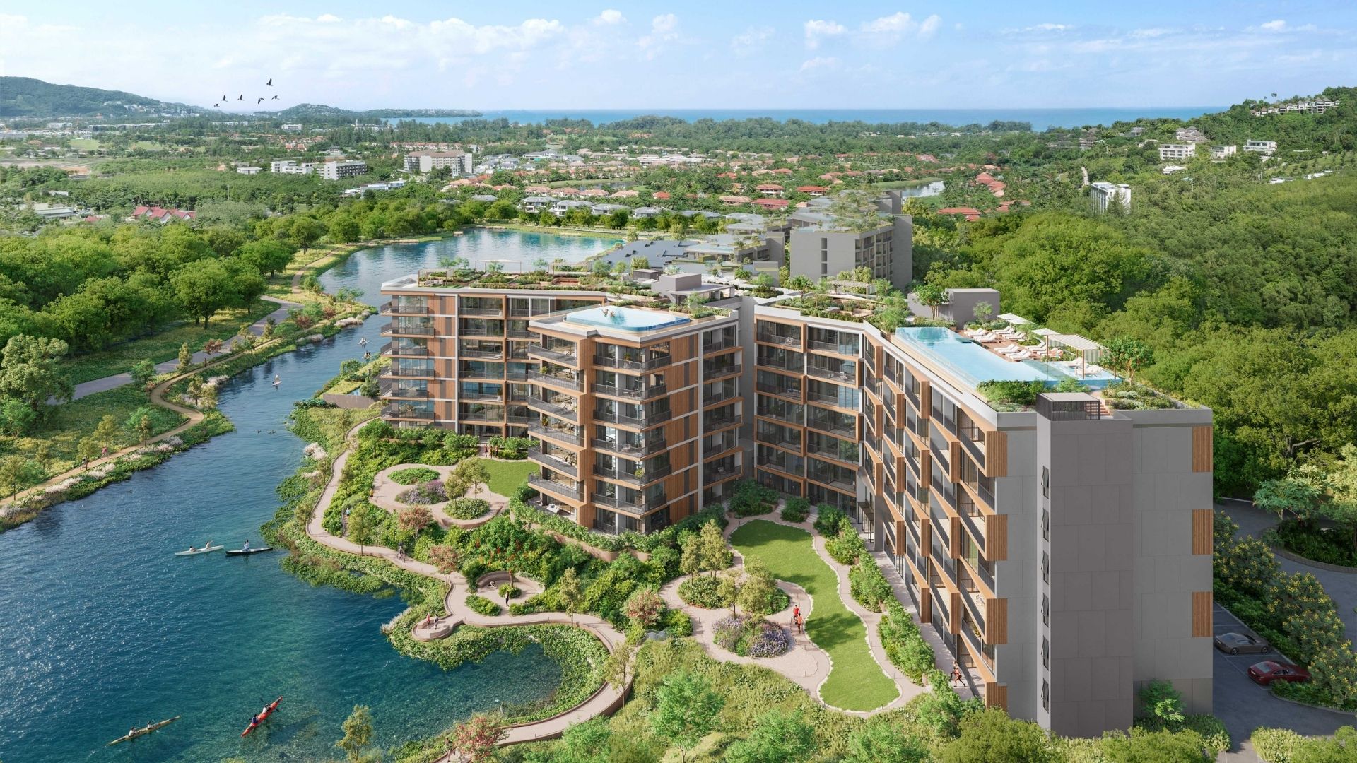 Аэросъемка комплекса Skypark Elara Lakelands Phuket, Пхукет