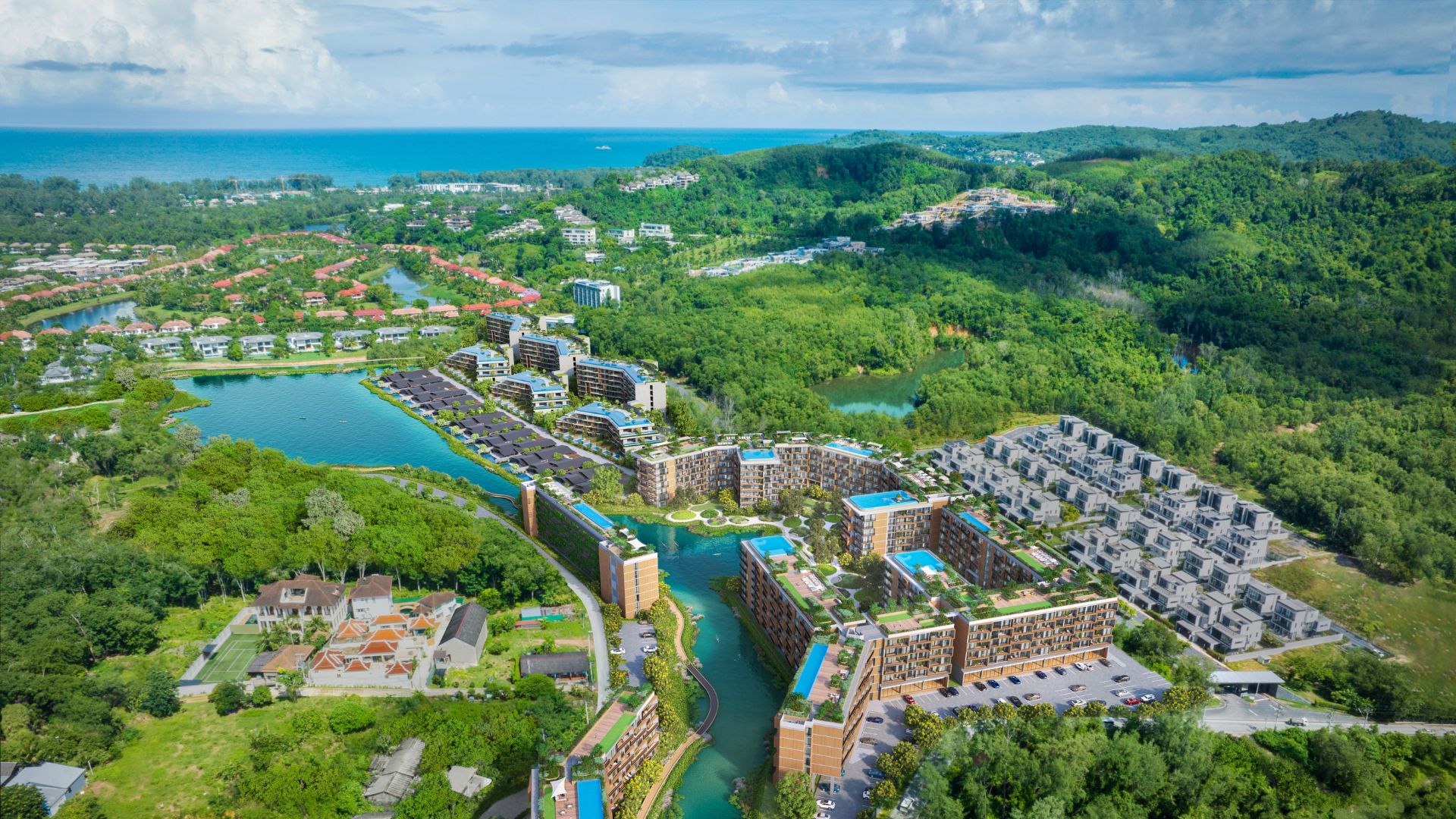 Вид с воздуха на Skypark Elara Lakelands Phuket, Пхукет