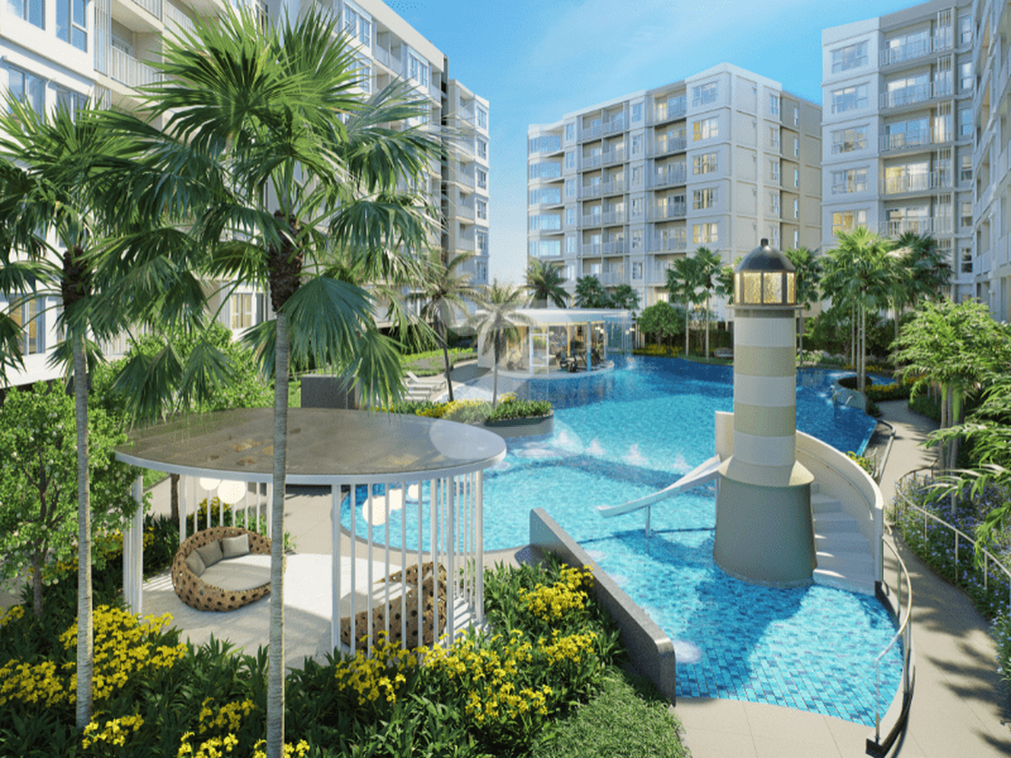 Зона бассейна в Supalai Sense Pattaya