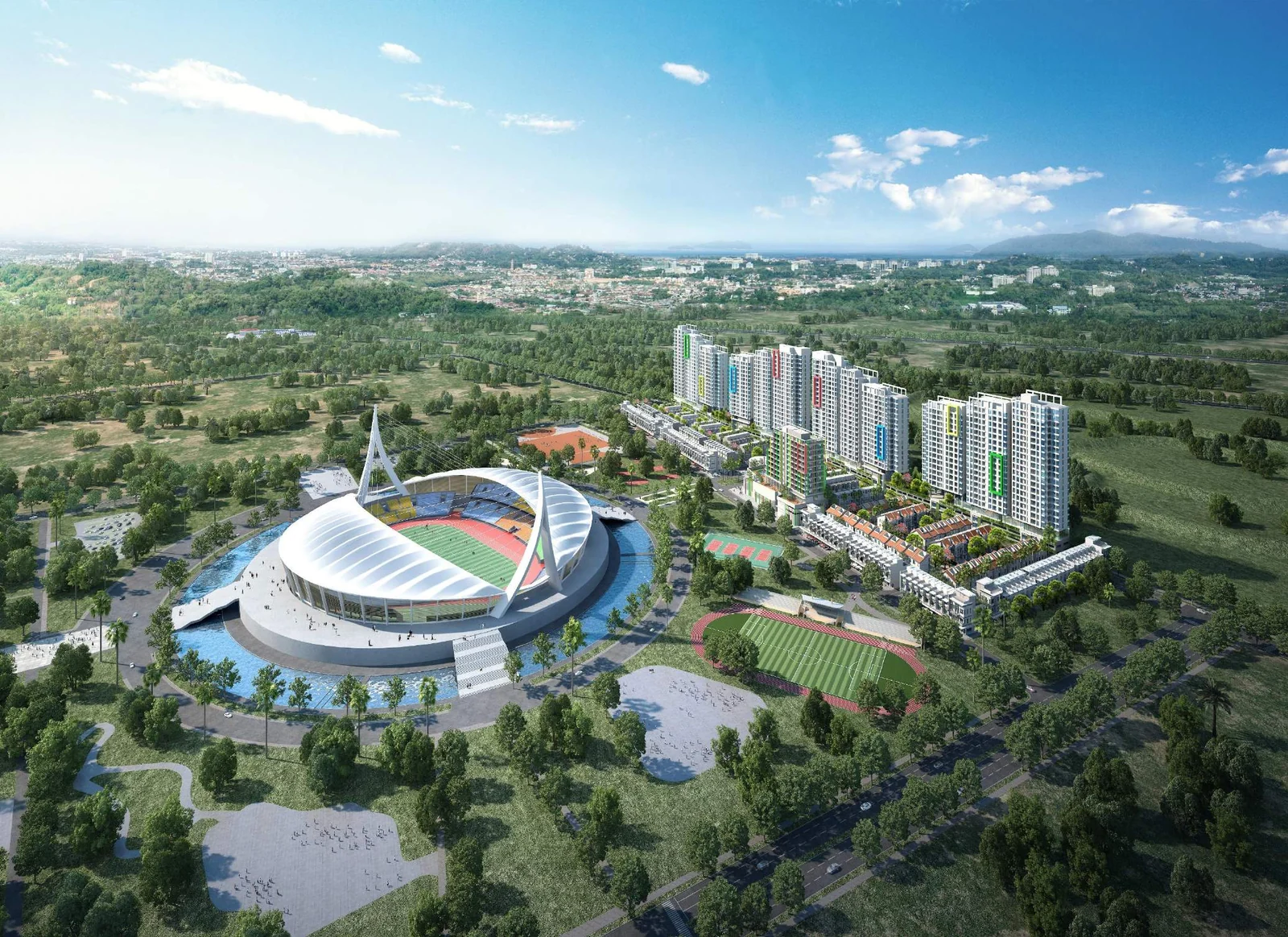WorldBridge Sport Village mixed-use estate beside Morodok Techo National Sports Complex, Phnom Penh