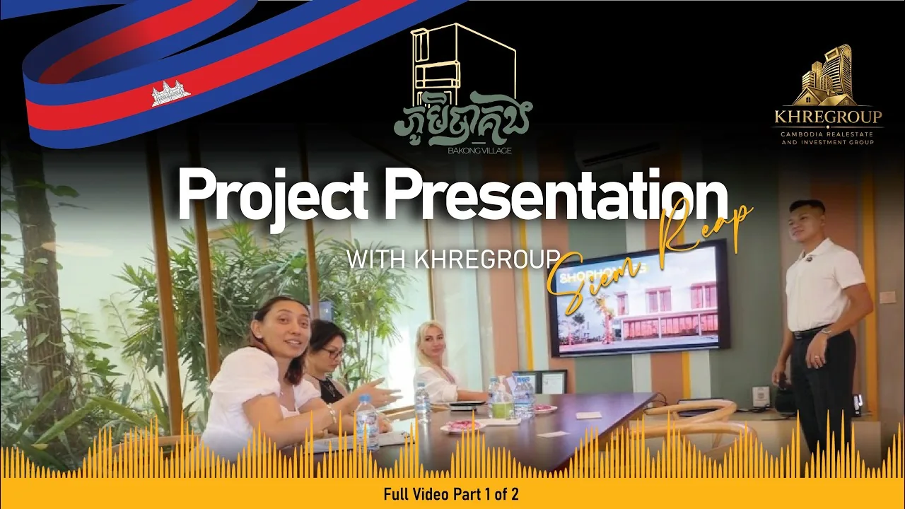 Video still: a presentation of the Bakong Village project in Cambodia